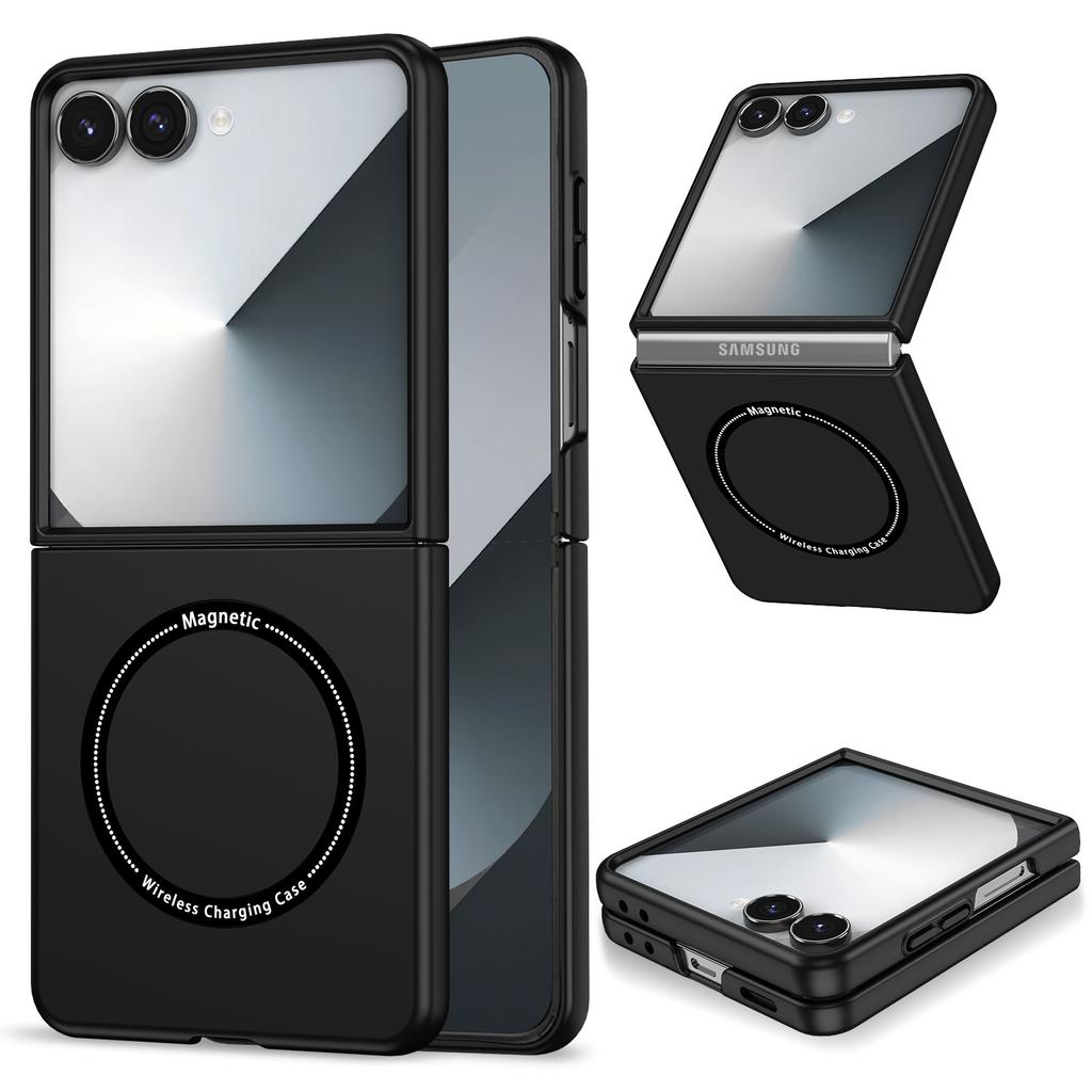 Skin Smooth Case for Samsung Galaxy Z Flip 8 ZFlip 7 6 5 4 3 Lens Protection Magnetic Wireless Charging Anti-Scratch Hard Cover