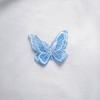Summer Women's White Off-the-shoulder Flared Sleeve T-shirt, Cute Blue Butterfly Long-sleeved Women's Top