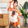 Cute Wildlife Fox Plush Cozy Toy Sweet Doll Short Velvet Fabric Elastic Cotton Filling Fine Stitching Sitting Standing Posture
