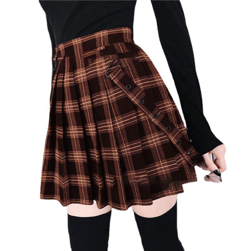 Popular Plaid Print Mini Skirt, Girls' Casual Slimming A-Line Skirt