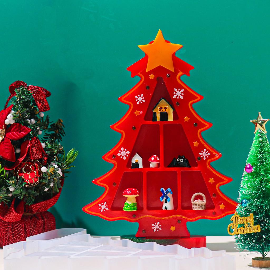 DIY Crafts Silicone Mould Christmas Tree Shaped Epoxy Resin Moulds Jewelry Box Molds for Convenient Storage Container