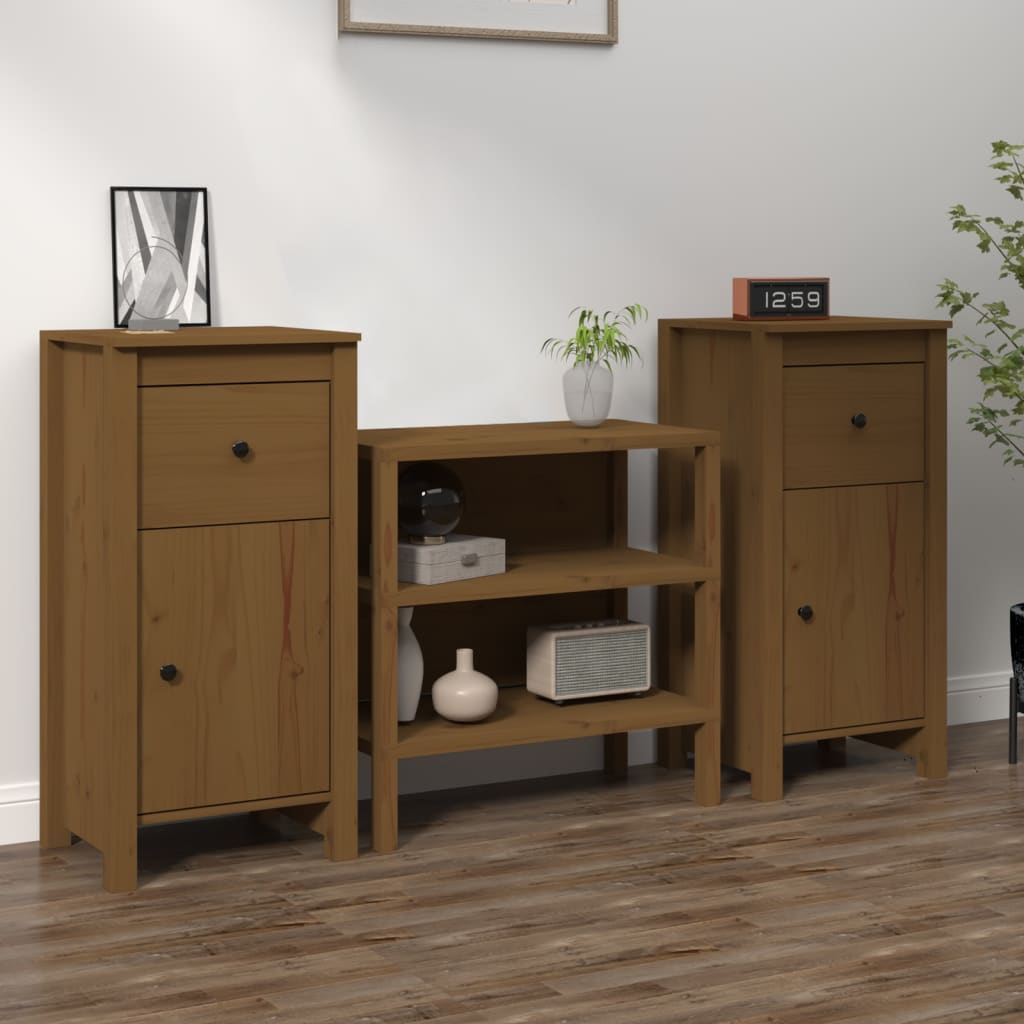 Sideboards 2 pcs. Honey Brown 40 x 35 x 80 cm Solid Pine Wood