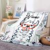 Personalized Name Blanket Cartoon Animal Exclusive Print Name Flannel Blanket Fun Gift Blanket
