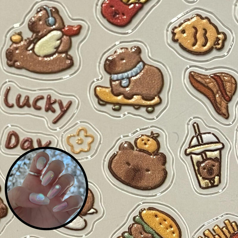 

: Capybara Gel Nail Sticker Small Design Deco Claw Nail