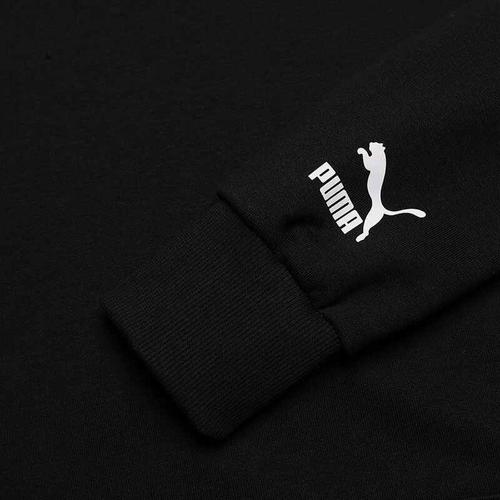 PUMA Puma Logo Letter Print Drawstring Hoodie Unisex Black