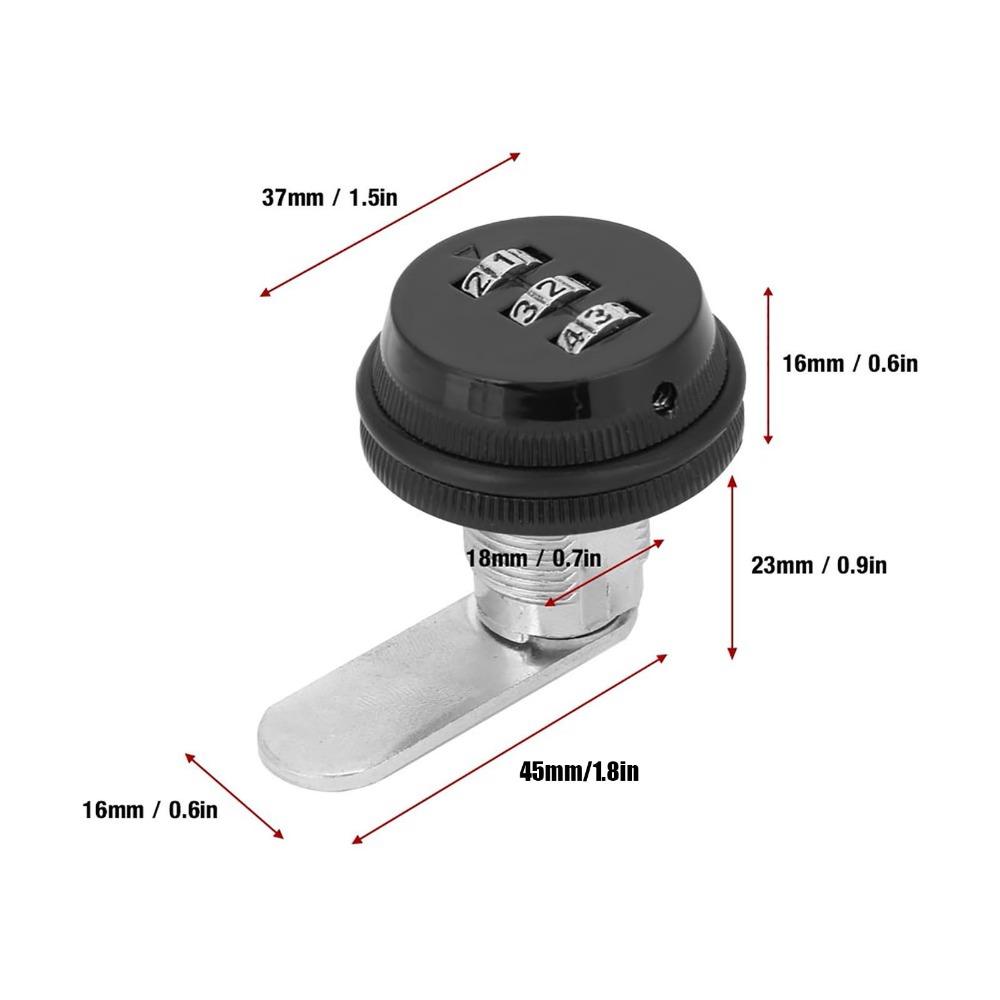 Zinc Alloy Password Combination Lock Silver&Black 3-Digit Combi Lock  Storage Security