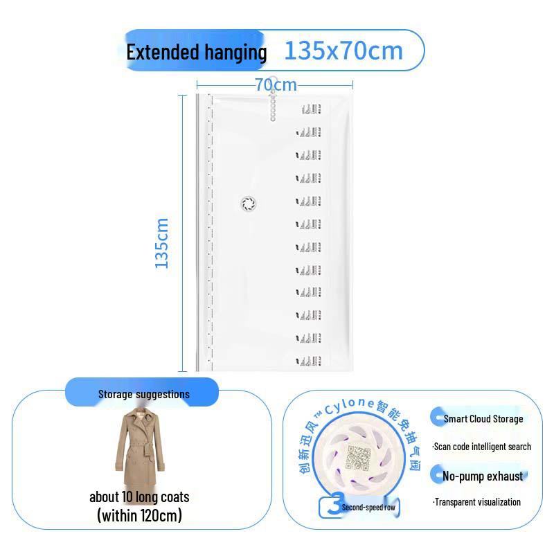 Taili Vacuum Compression Storage Bag for Clothes, Travel, Quilts, and Blankets - No Pump Required, Thickened Design.