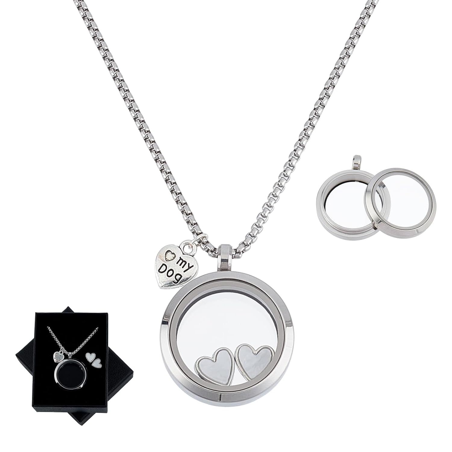 

NICENEEDED Мемориальное ожерелье для шерсти питомца, Ожерелье для хранения пепла собаки, Подвеска-урна для маленького питомца из прозрачного стекла, Памятное украшение для питомца