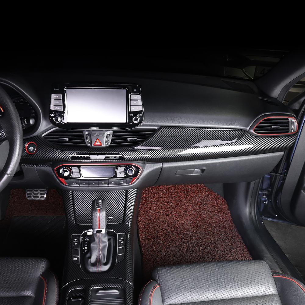 For Hyundai I30/I30 N 2017-2025 Carbon Fiber Car Dashboard Decorative Cover Trim Car Interior Accessories LHD