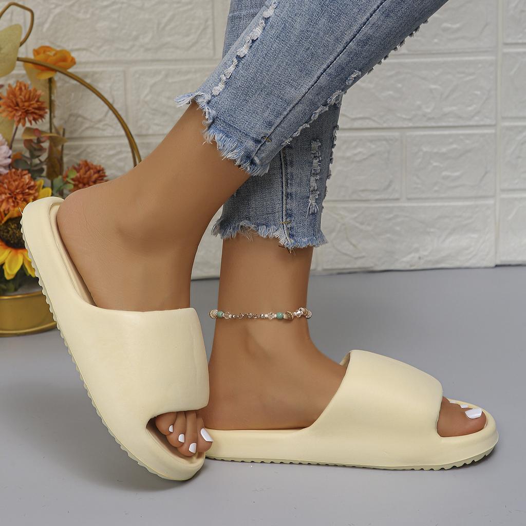 Mute Eva Home Bathroom Slippers Women Flat Heels Lightweight Non Slip Indoor Slides Woman Summer Soft Bottom Beach Flip Flops