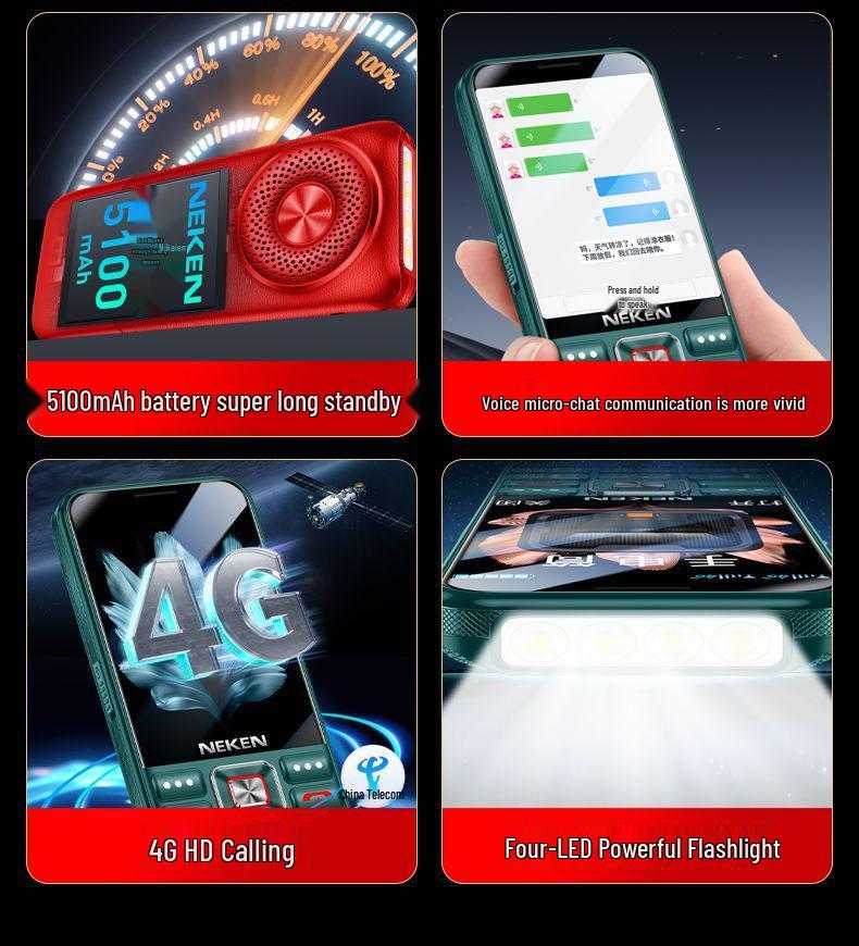 Neken 4G Senior Phone: Large Screen, Loud Volume, Long Battery, Dual SIM, Extended Standby