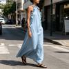Summer Maxi Dress for Women Ruffle Halter Sleeveless Long A-Line Dress Casual Beach Vacation Flowy Sundress