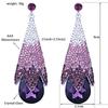 Jewelry Women Luxury Wedding Party Drop Earrings Inlay With Multicolor Rhinestones Big Water Drop Earrings Long