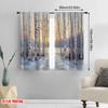 2D flat printing 2pcs Curtains birch Blackout Polyester Family Party Suitable for Party Decor bedroom decor