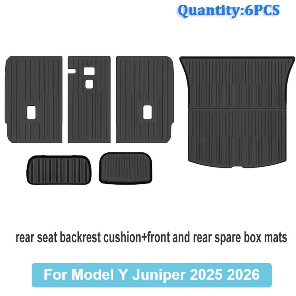 TPE Car Integrated Trunk Liners For Tesla Model Y Juniper 2025 2026 Double Layerd Mats Trunk Door Sill Guard Plate Backrest Mats