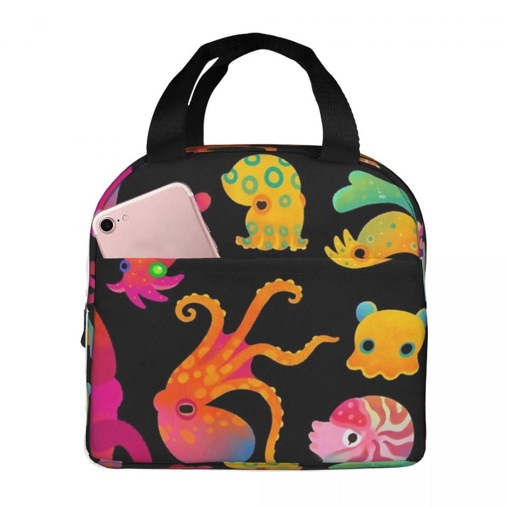 Cephalopod Insulated Lunch Bag for Women Office Cooler Thermal Food Box Tote Leakproof Lunch Boxes Container