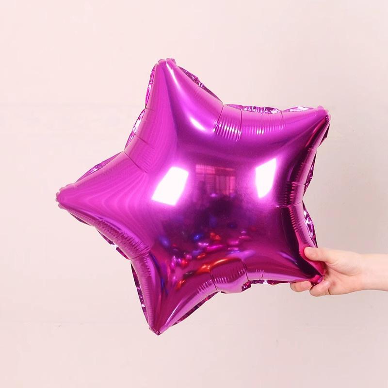 

Monochrome Pentagram Aluminum Film Balloon Solid Color Shopping Mall Hotel Ktv Bar Store Scene Decoration 18 inch pentagram, rose red