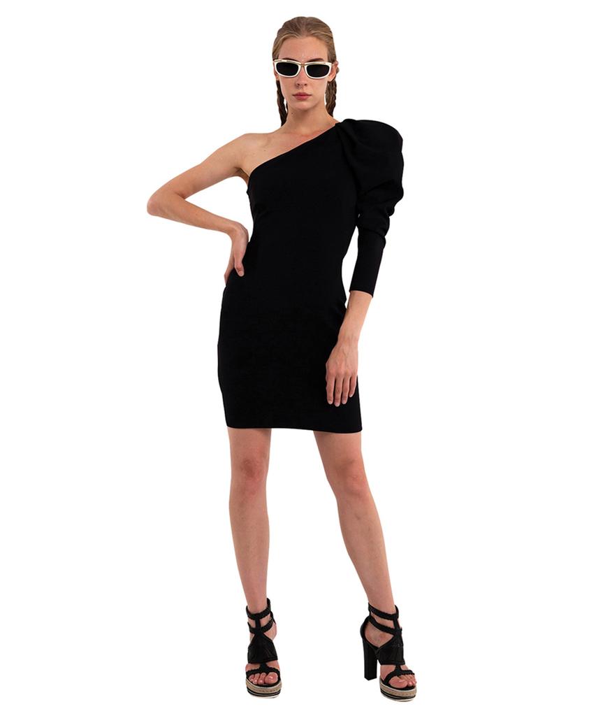 GREEDILOUS Asymmetrical Puff Sleeve Dress