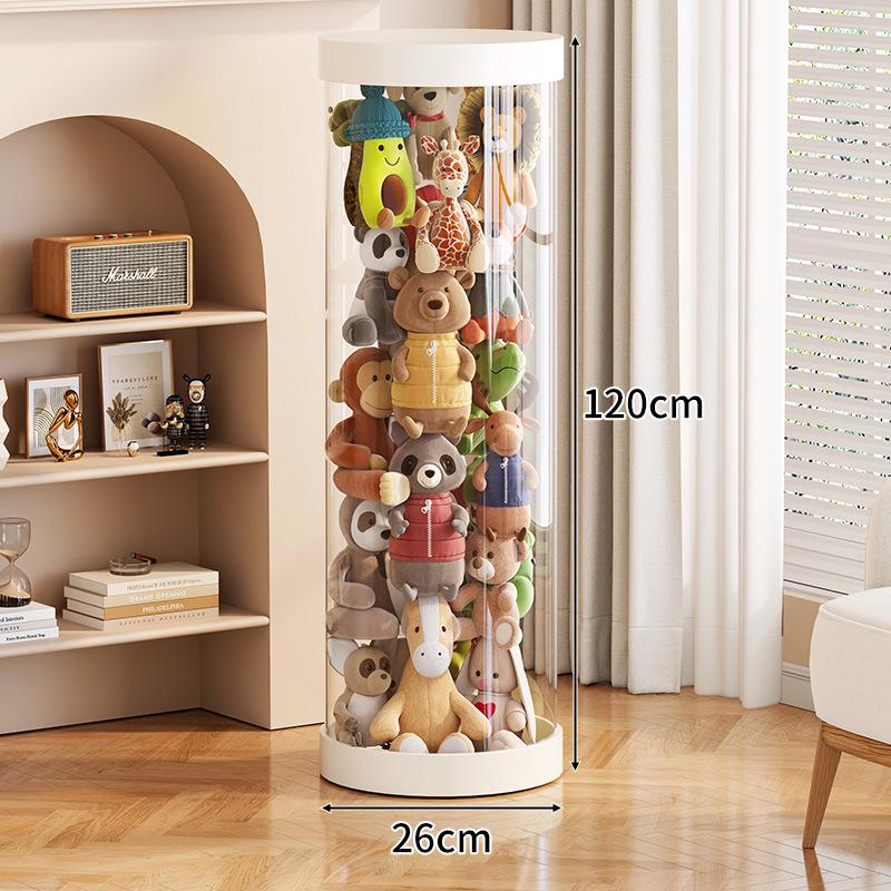 Large Capacity Transparent Toy Storage Bucket for Dolls and Plush Toys