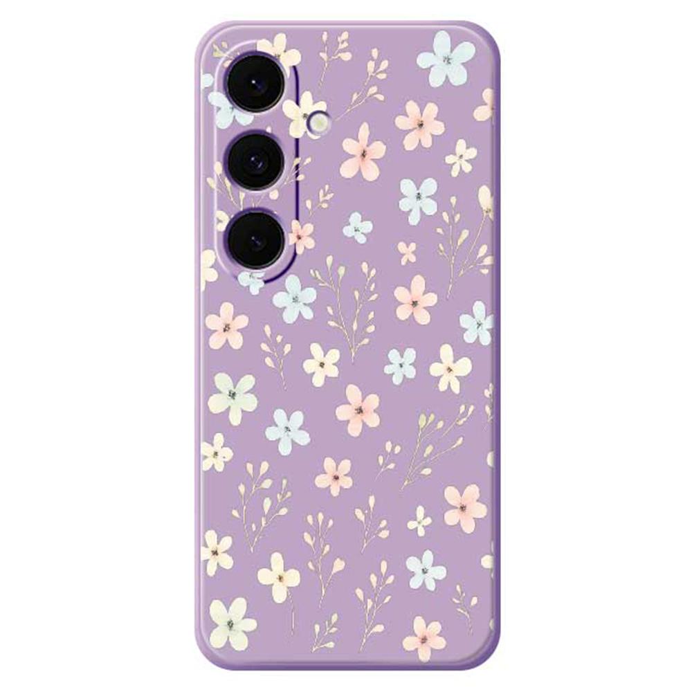 For Samsung Galaxy S25 FE Case Small Flower Branches Pattern Printing Straight Edge TPU Phone Back Cover