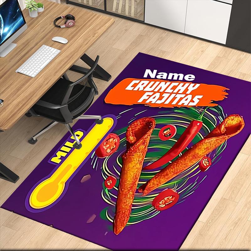 Tappeto Stampato Takis Fuego con Nome Personalizzato, per Sedia da Ufficio Soggiorno Camera da Letto Cucina Decorazioni Regali.