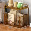Desktop Storage Rack SpaceSaving TwoTier Desk Shelf Compact Wire Basket Organizer for Professionals,