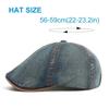 Fashion Washed Denim Beret Hat Short Brim Vintage Newsboy Cap Adjustable Peaked Cap Unisex
