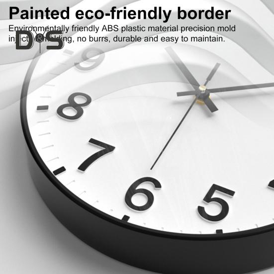 Ceas de perete Mișcare cu cuarț Afișaj clar Numere mari 3D Funcționare silențioasă Ceas fără ticăituri alimentat de baterii