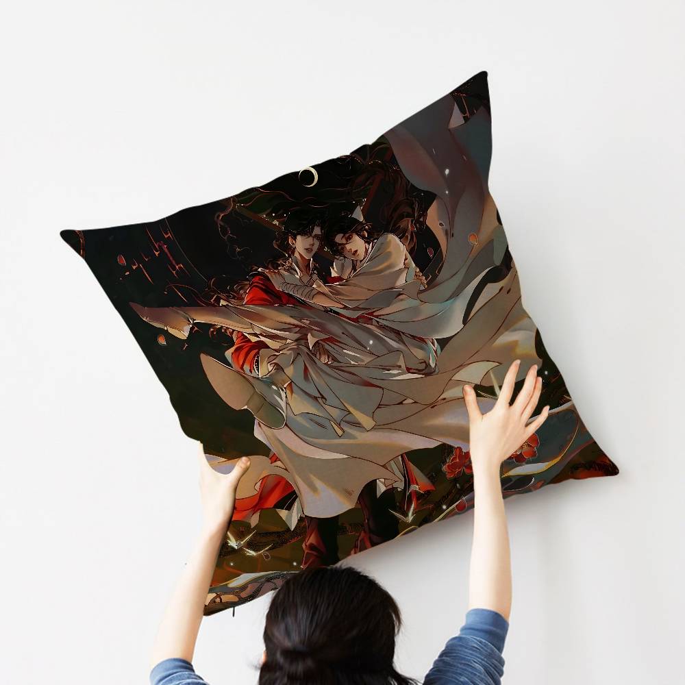 1pc Heavenly Officials Blessing Animation Cushion Cover Car Throw Pillow Case For Sofa Car Christmas Gift 40x40cm 45x45cm