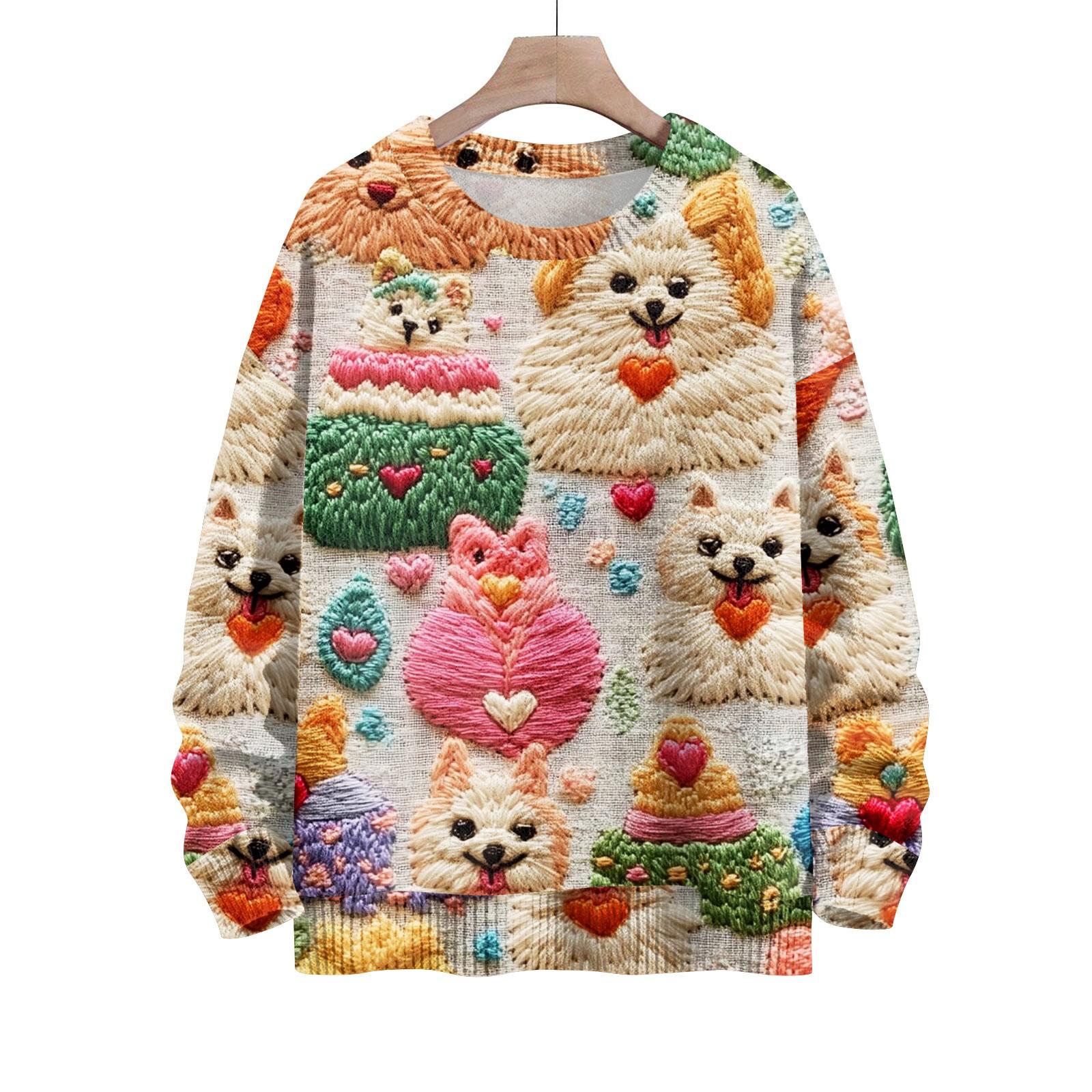 

Детский модный свитер с круглым вырезом и длинным рукавом для мальчиков и девочек, вязаный свитер с милым принтом 140 хаки