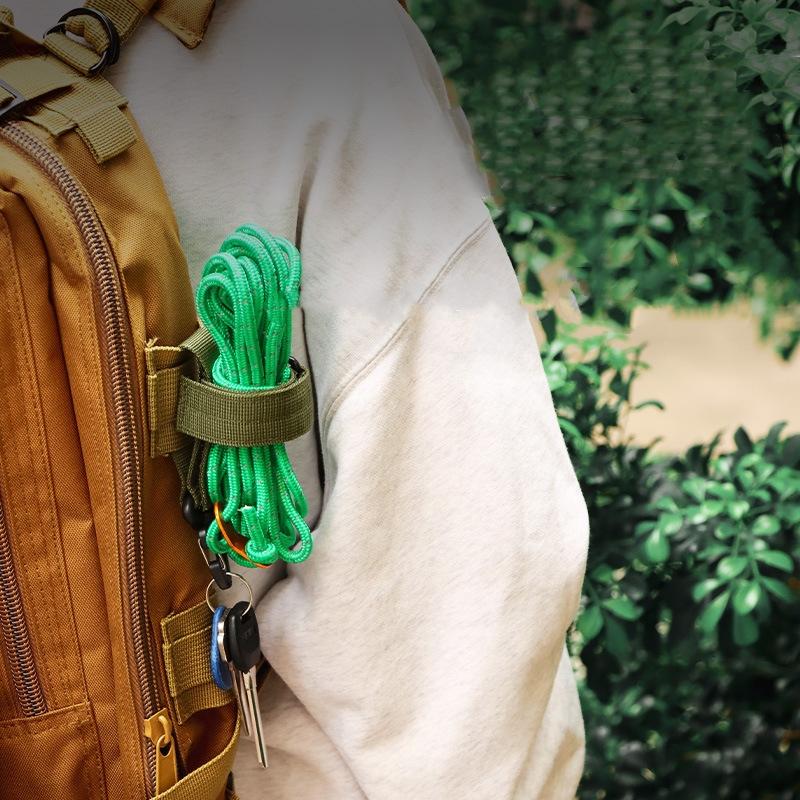 Outdoor-Schlüsselanhänger, taktischer Ausrüstungsclip, Aufbewahrungstasche, Gürtel, Schlüsselanhänger, Gurtband, Handschuhe, Seilhalter, Haken, Nylon-Gurtband, Schlüsselanhänger