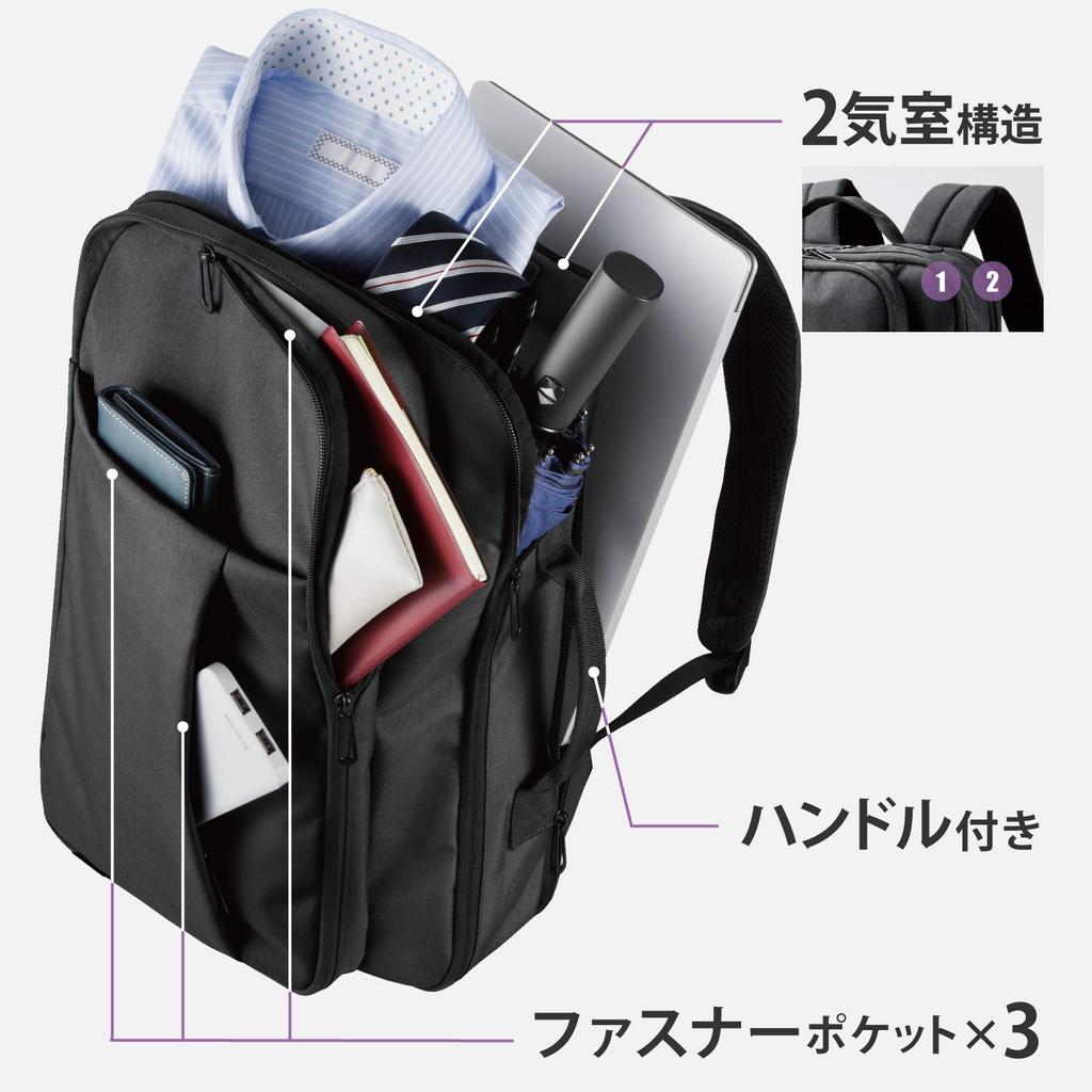 ELECOM Tragetasche Business Rucksack 2way Zoll Schwarz 15.6 BM-BSBPBK