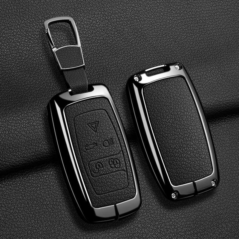 Car Key Case Cover For Land Rover Sport Freelander Discovery 4 Range Rover Sport LR4 2010-2012 Zinc Alloy Leather Auto Keychain