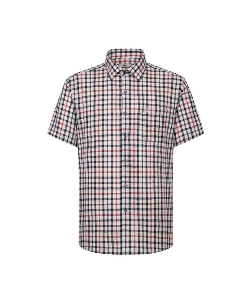 Dagseusyeocheu 100% Cotton Easy Care Small Check Casual Short Sleeve Shirt_Dls1Shcs145I1