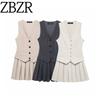 Zbzr Spring New Arrival Women's Clothing Fashion Style Wide Pleated Stripes Vest Style Dress 2157554 9368558