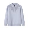 Mom's 2025 Autumn Chinese Style Sweater for Middle-Aged Women, Warm Velvet Knit, Age-Reducing for Winter/Autumn