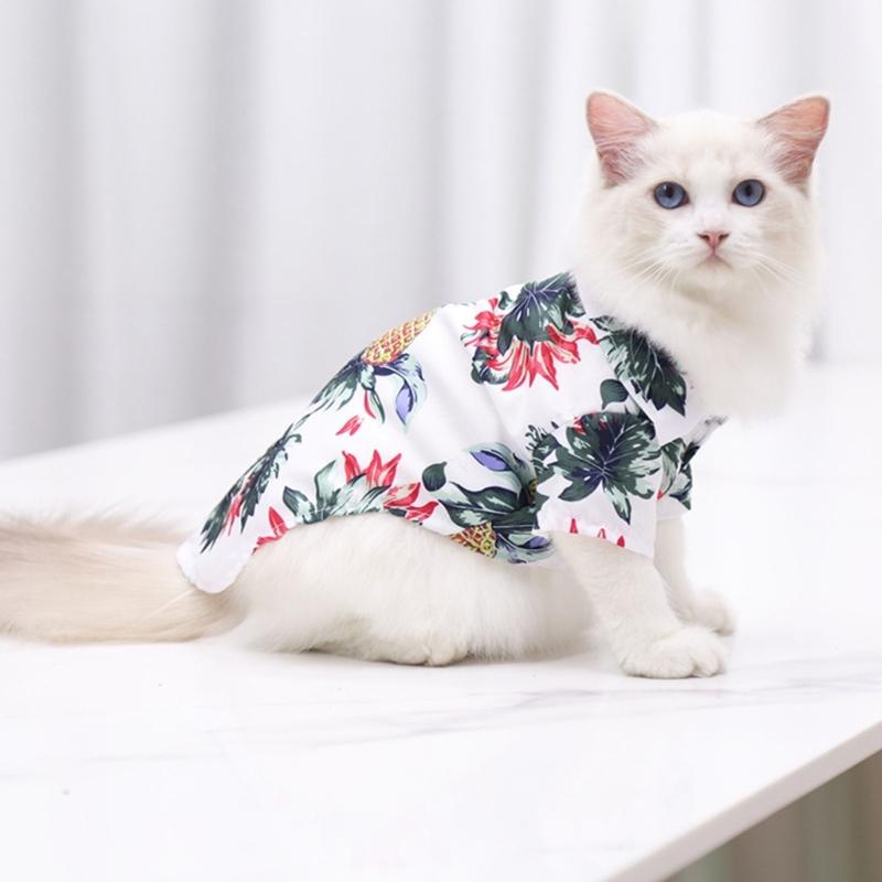 Lovely Puppy Beach Shirt Shirt T-shirt Shirt Pineapple Beach Outfit Shirt Costume Pet Outfit Party