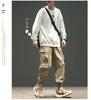 Men's American Trendy Multi-Pocket Loose Cargo Joggers - Military Green Parachute Pants, Casual Retro Style for Autumn.
