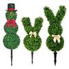 Árvore Topiária de Boneco de Neve de Natal Forma de Coelho Estaca Topiária Artificial Decoração de Arbustos e Plantas Artificiais para Jardim Interno Externo Varanda