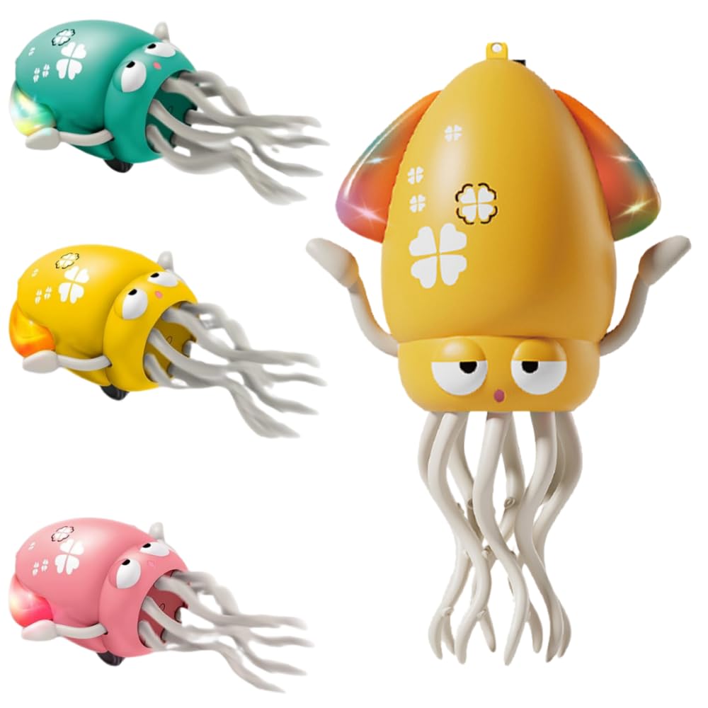 Dancing Octopus Electric Toy with LED Lights and Robot for Equipped with Obstacle Avoidance Shaking and Popular on Social Moving Dancing Plush Toy