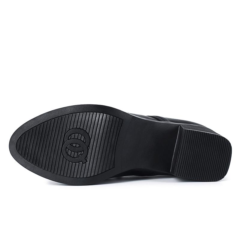 Natūralios odos moteriški batai Pavasariniai suvarstomi moteriški batai Britų stiliaus didelių dydžių moteriški biuro batai