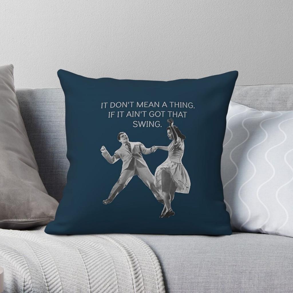 Swing Dancer Square Pillowcase Polyester Linen Velvet Creative Zip Decor Throw Pillow Case Car Cushion Cover 45X45