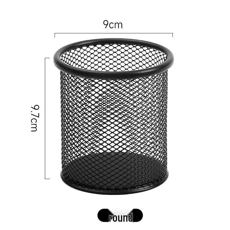 Żelazny ażurowy pojemnik na długopisy - Wielofunkcyjny organizer biurkowy dla studentów i artykułów biurowych