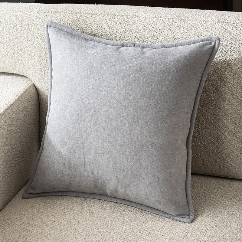 Decoratieve Chenille Sierkussenhoes Geverfde Kussensloop met Gestikte Rand Zachte Vierkante Kussenhoes voor Bank Bank Kamer 45x45cm