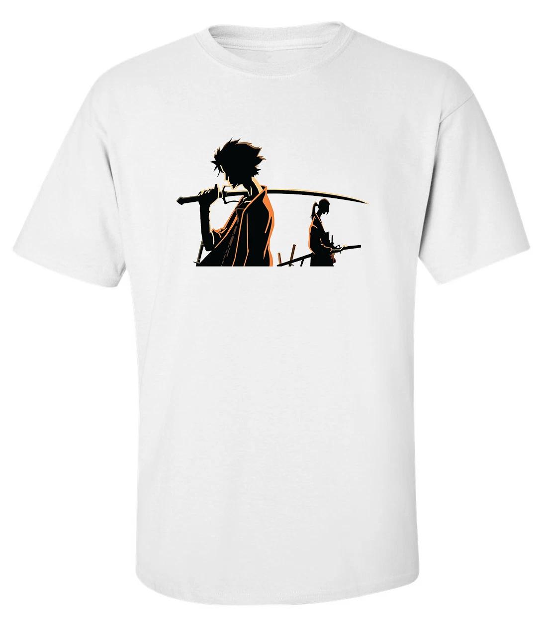 Samurai Champloo Anime Manga Japanese Dope White Printed Cotton T-shirt 160