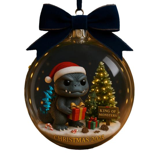 Christmas Snow Ball Ornaments Vintage Sewing Machine/Village Scene/Big Foot Xmas Tree Ornaments Winter Clear