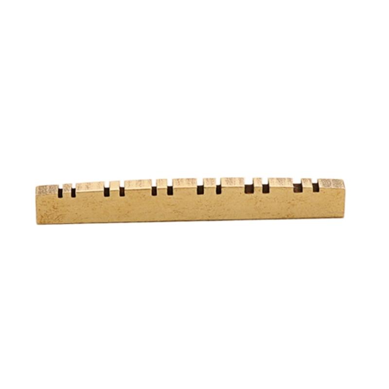 12 String Guitar Nut Saddle Brass Premium Pre-Slotted Top Nut Vintage Style Electric Guitar Accessories Flat Bottom