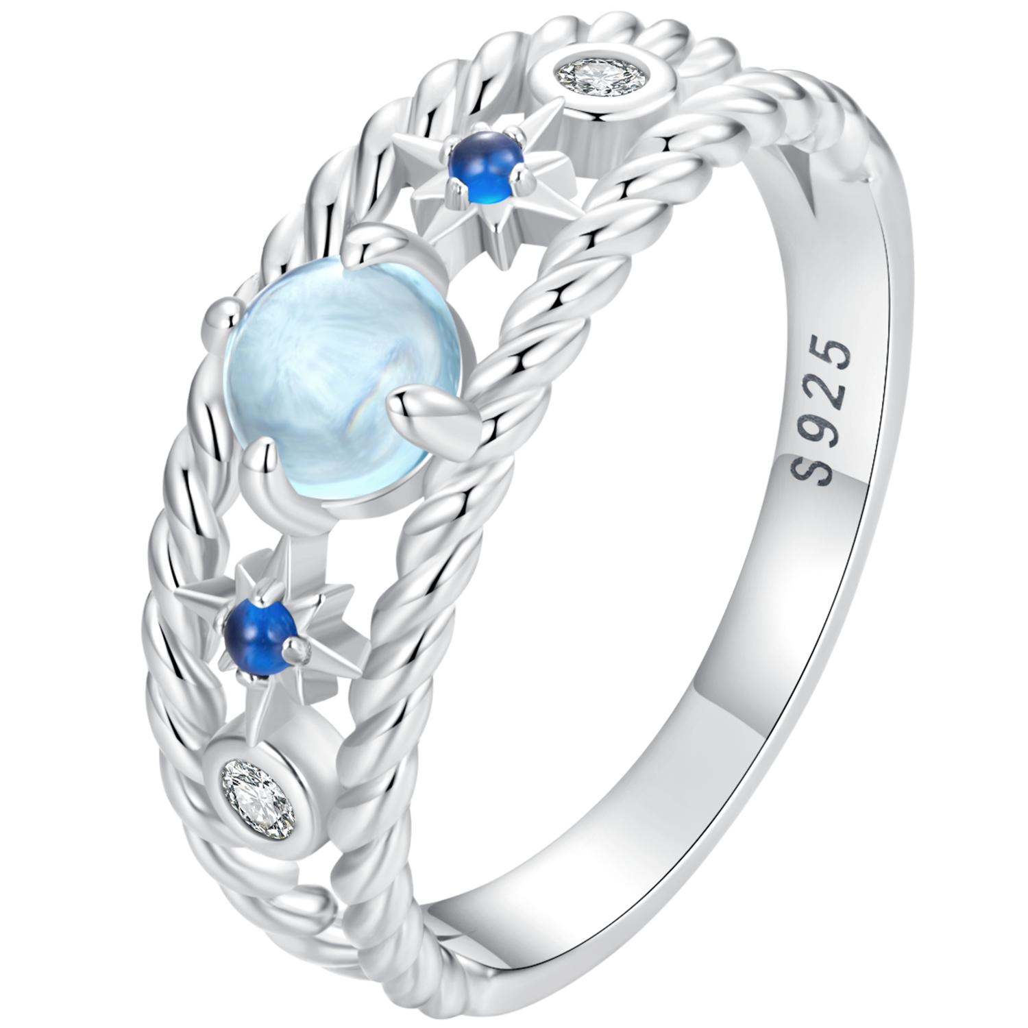 

BAMOER из стерлингового серебра 925 пробы, кольцо со звездой, кольцо на палец со звездой для женщин, изысканное ювелирное изделие для вечеринки, подарок 8 серебряный