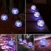 1-4 Packs Solar LED Light Cracked Glass Ball for Garden Outdoor Path for Patio and Yard Lawn Backyard Festival Decoration Lamp