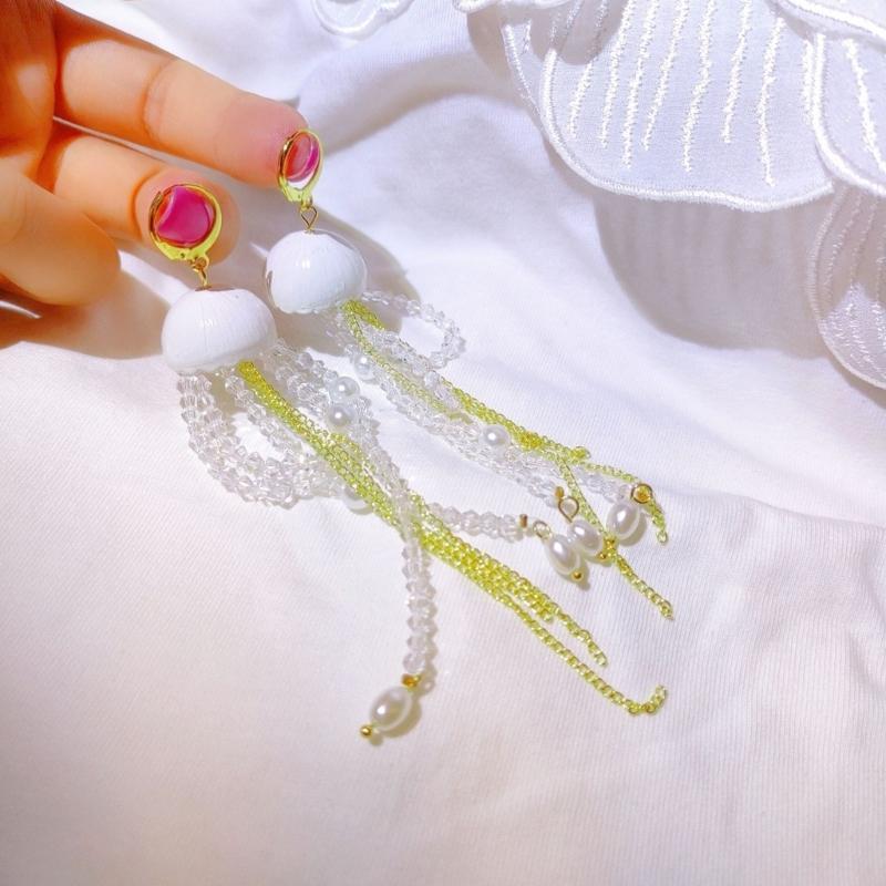 Stylish Acrylic Jellyfish Drop Earrings Chic Ear Dangles Jellyfish Pendant Earrings Charm Earrings Dangle Earrings